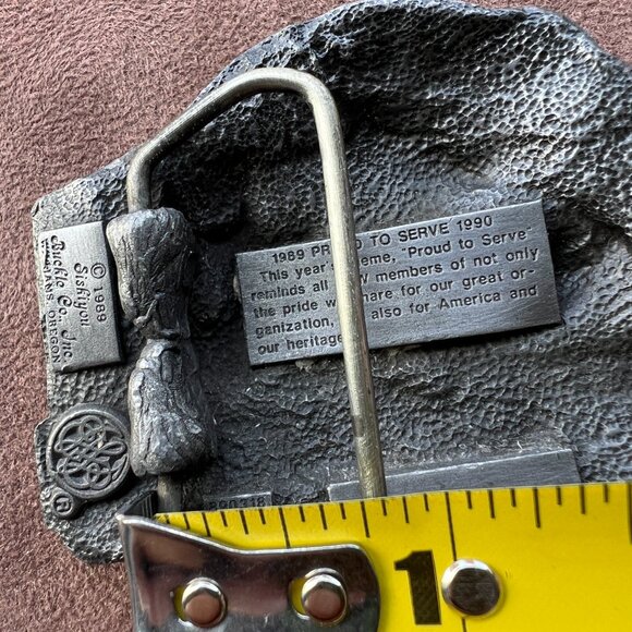 Vintage‎ Belt Buckle VFW 1989-1990 Proud To Serve Limited Edition Eagle Siskiyou - Picture 10 of 10